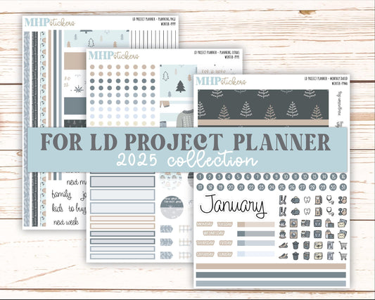 JANUARY Stickers for The Rose Large Laurel Denise Planner (Formerly Project Planner) "Winter" || PP-W