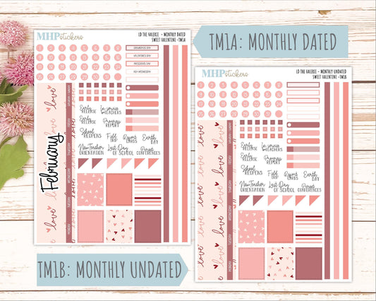 FEBRUARY Stickers for The Valerie Laurel Denise Planner (Formerly Teacher Planner) "Sweet Valentine" || TC