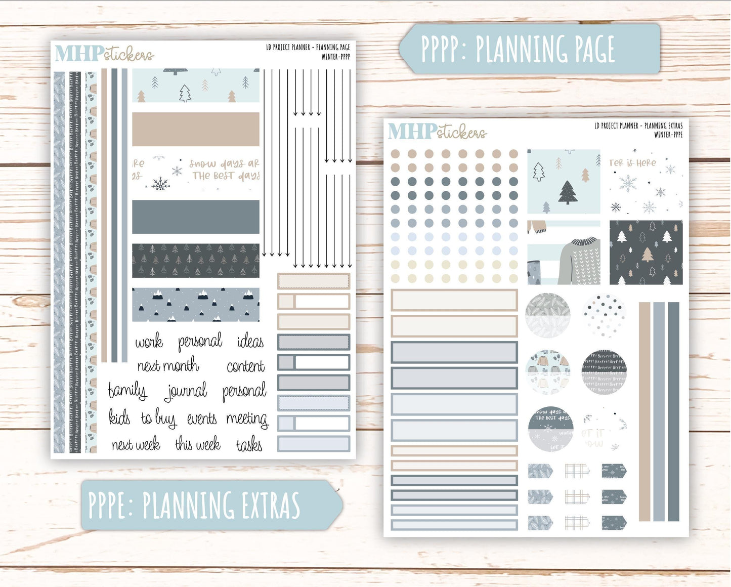 JANUARY Stickers for The Rose Large Laurel Denise Planner (Formerly Project Planner) "Winter" || PP-W