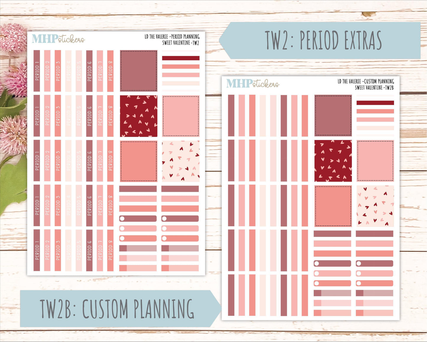 FEBRUARY Stickers for The Valerie Laurel Denise Planner (Formerly Teacher Planner) "Sweet Valentine" || TC
