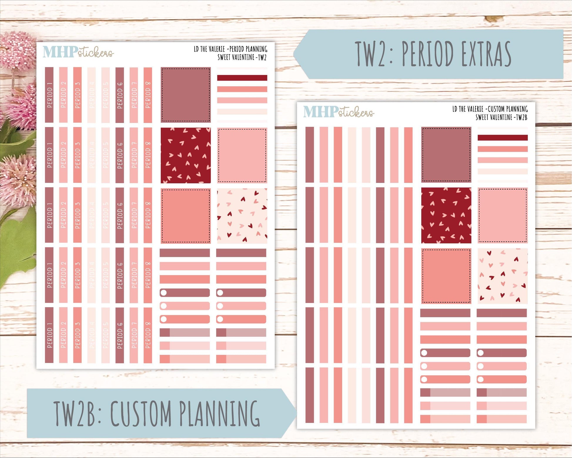 FEBRUARY Stickers for The Valerie Laurel Denise Planner (Formerly Teacher Planner) "Sweet Valentine" || TC
