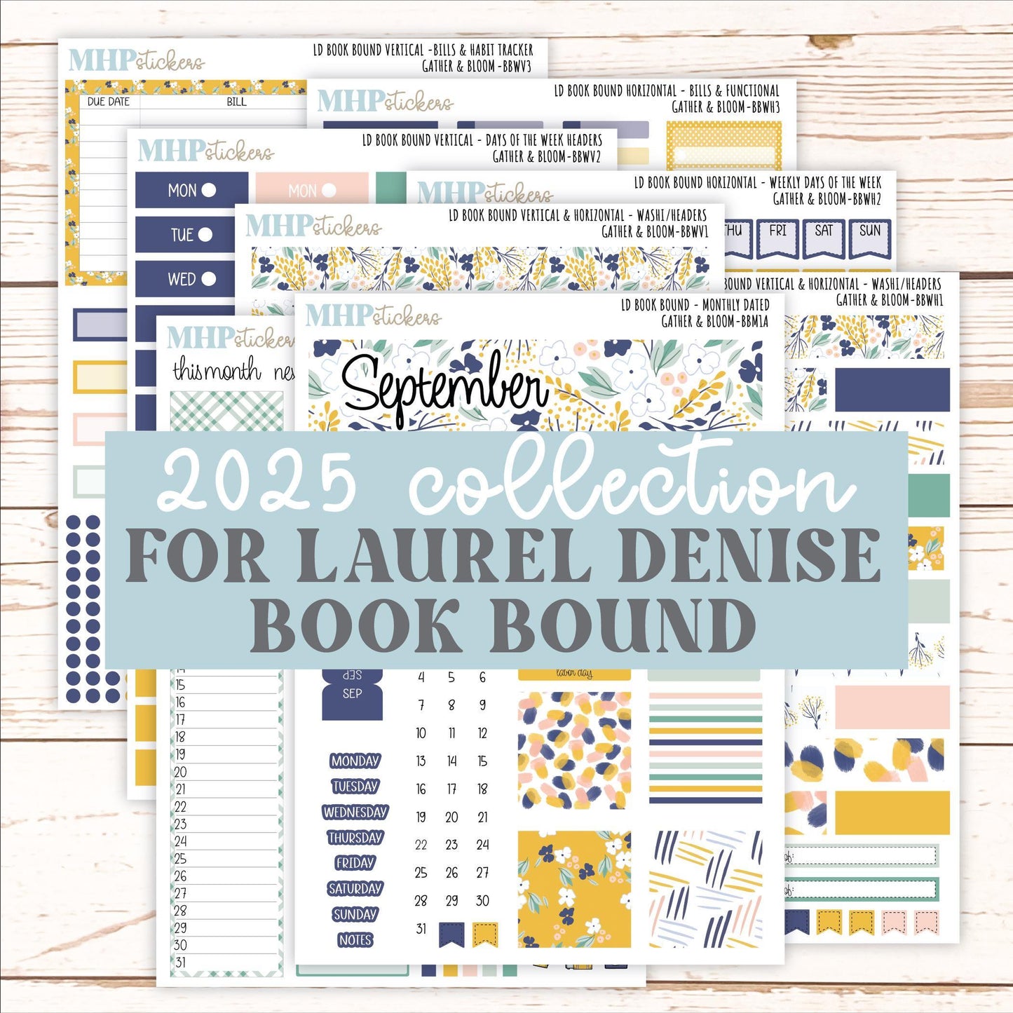SEPTEMBER 2025 Stickers for The Mae & The Kristy Laurel Denise Planners ( Formerly Book Bound Planner) "Gather and Bloom" || BB