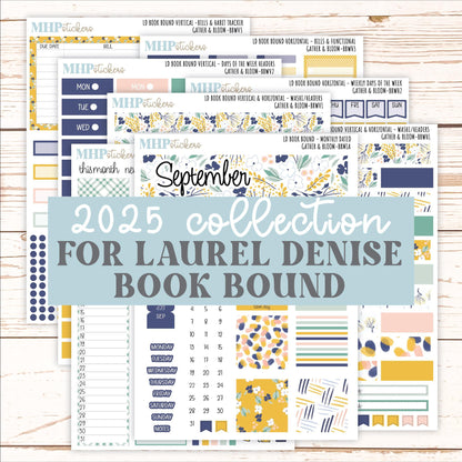 SEPTEMBER 2025 Stickers for The Mae & The Kristy Laurel Denise Planners ( Formerly Book Bound Planner) "Gather and Bloom" || BB