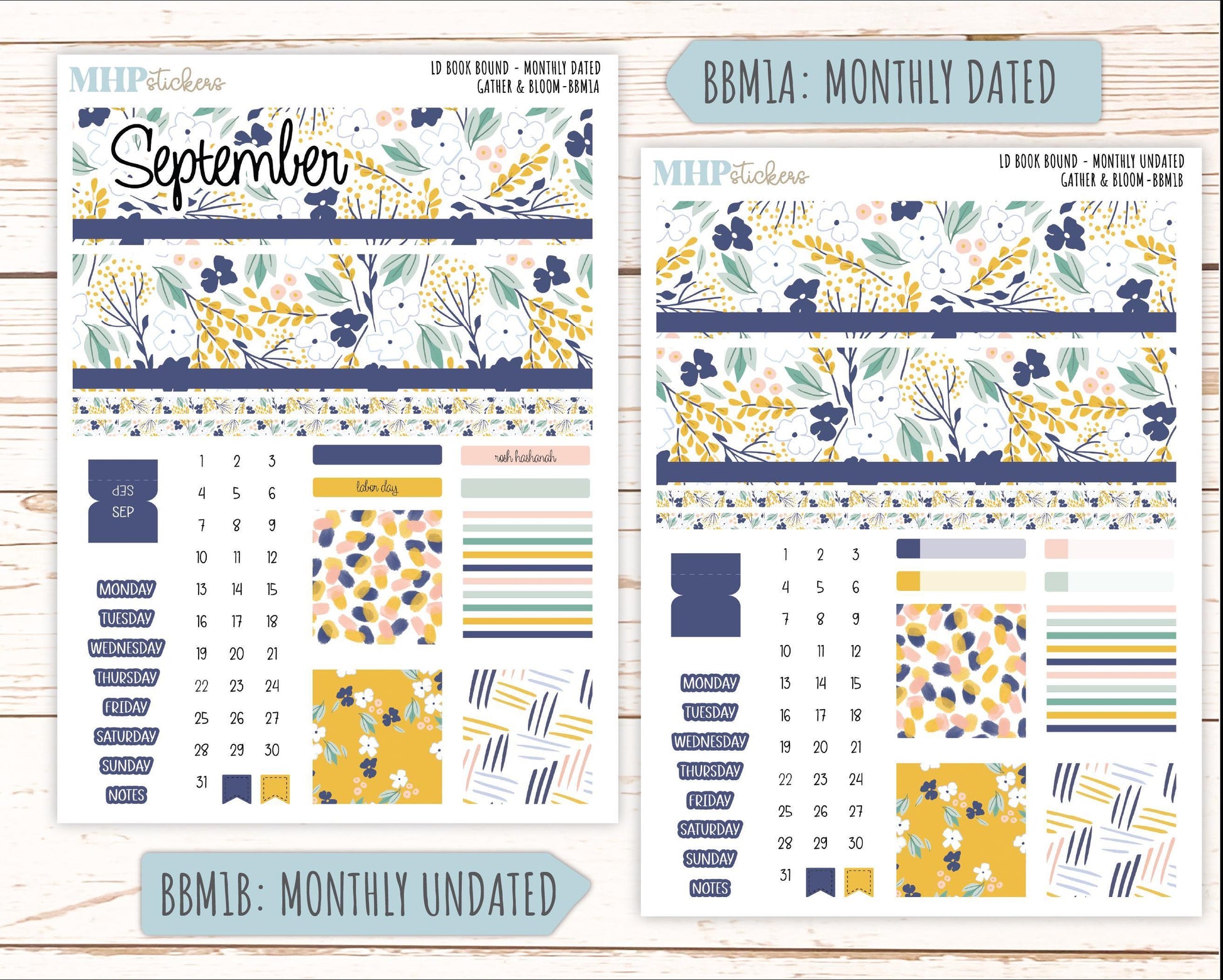 SEPTEMBER 2025 Stickers for The Mae & The Kristy Laurel Denise Planners ( Formerly Book Bound Planner) "Gather and Bloom" || BB