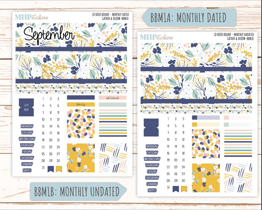 SEPTEMBER 2025 Stickers for The Mae & The Kristy Laurel Denise Planners ( Formerly Book Bound Planner) "Gather and Bloom" || BB