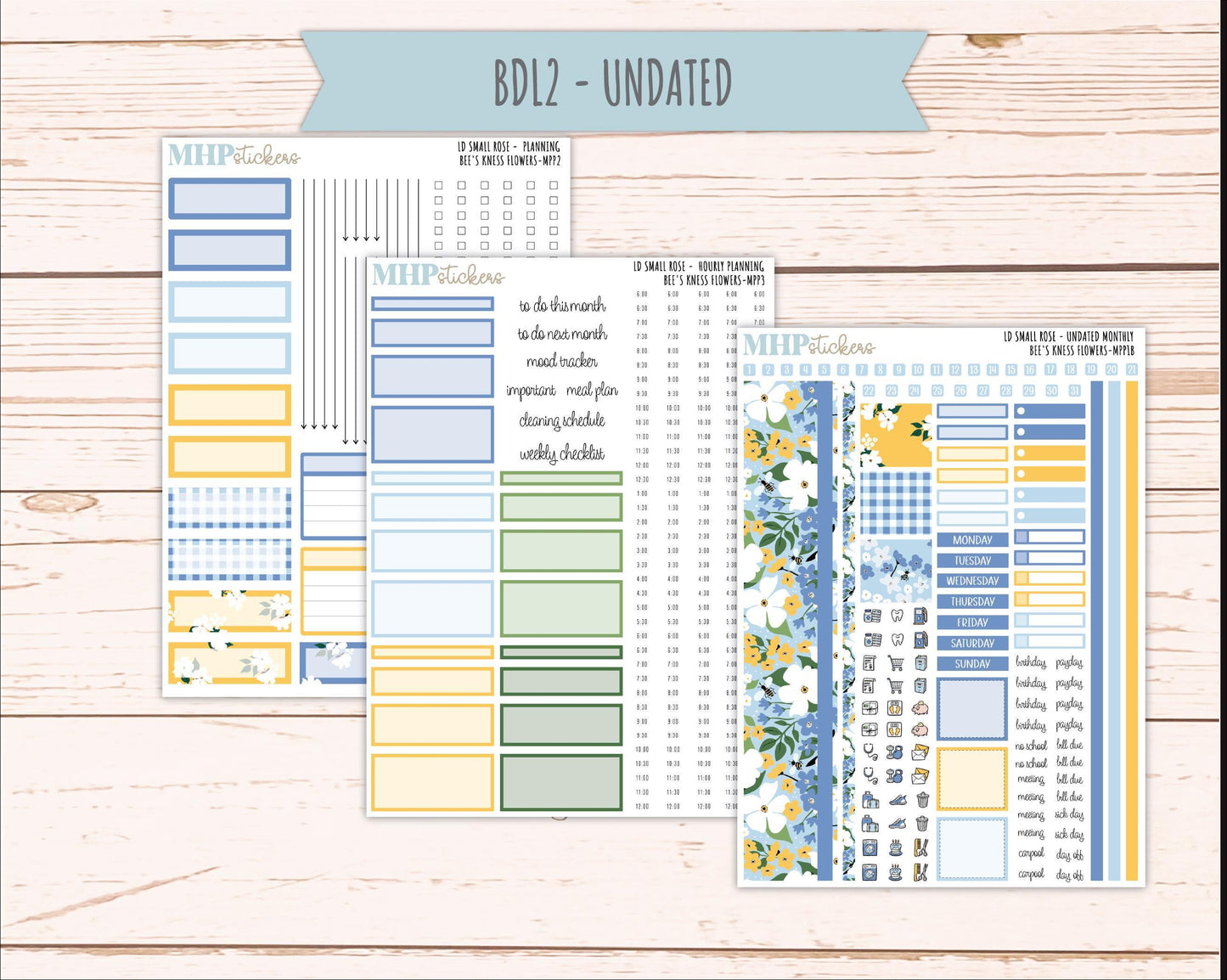 APRIL 2026 Stickers for The Small Rose Laurel Denise Planner (Formerly Mini Project Planner) "Bee's Knees Flowers" || MPP