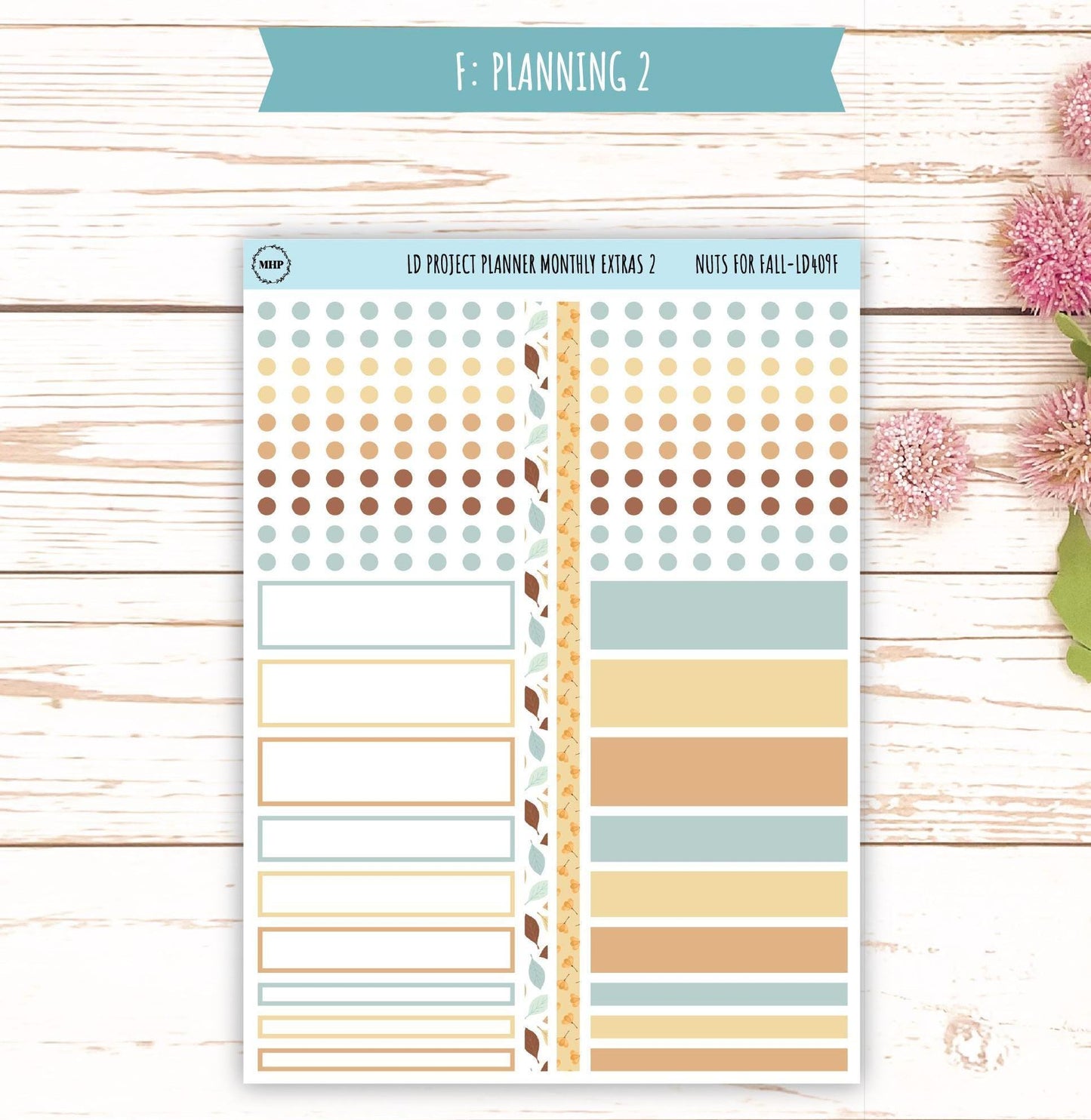 OCTOBER Stickers for The Rose Large Laurel Denise Planner (Formerly Project Planner) "Nuts for Fall" || LD409NF