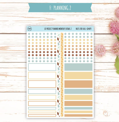 OCTOBER Stickers for The Rose Large Laurel Denise Planner (Formerly Project Planner) "Nuts for Fall" || LD409NF