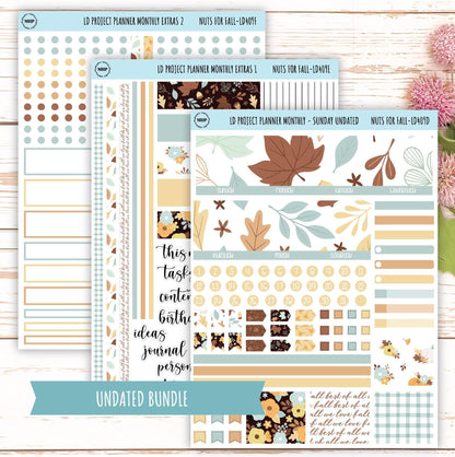 OCTOBER Stickers for The Rose Large Laurel Denise Planner (Formerly Project Planner) "Nuts for Fall" || LD409NF