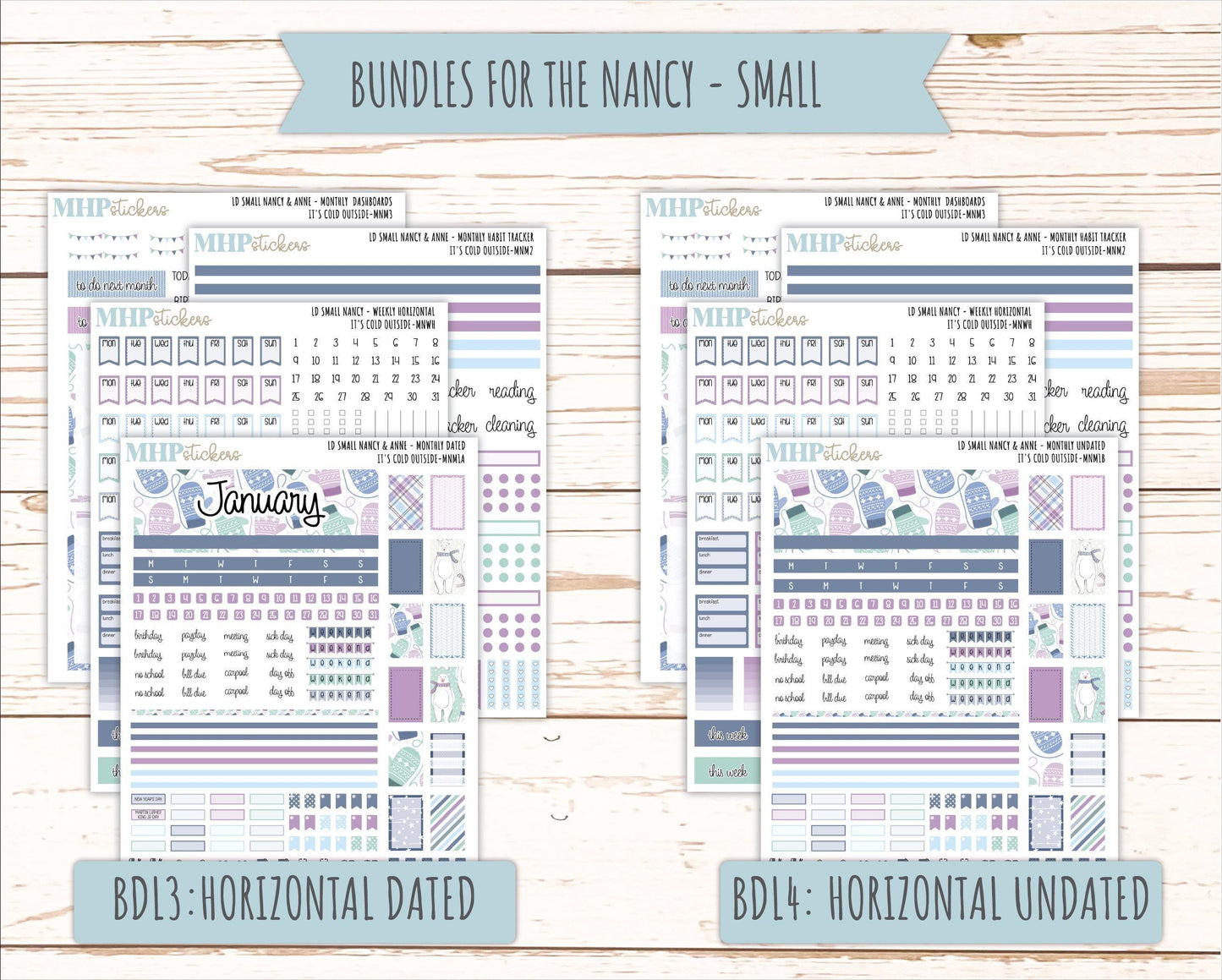 JANUARY 20265 Stickers for Small Nancy & Anne Laurel Denise Planners. (Formerly Mini Planner) "It's Cold Outside" || MN