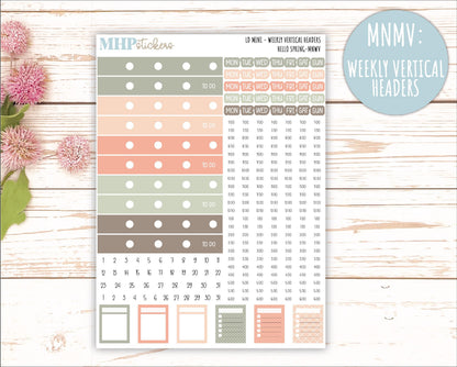 MARCH 2025 Stickers for Small Horizontal & Vertical Laurel Denise Planners. (Formerly Mini Planner) "Hello spring" || MNHS