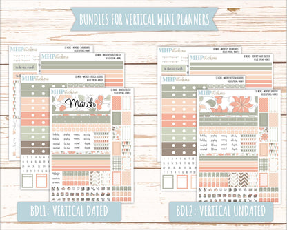 MARCH 2025 Stickers for Small Horizontal & Vertical Laurel Denise Planners. (Formerly Mini Planner) "Hello spring" || MNHS