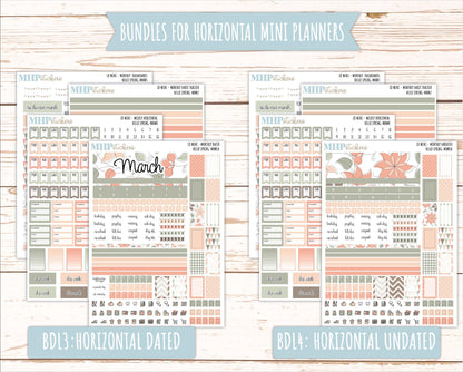 MARCH 2025 Stickers for Small Horizontal & Vertical Laurel Denise Planners. (Formerly Mini Planner) "Hello spring" || MNHS