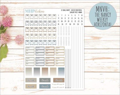 JANUARY 20265 Stickers for Small Nancy & Anne Laurel Denise Planners. (Formerly Mini Planner) "January Frost" || MN