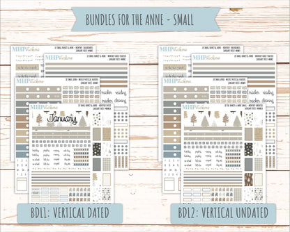 JANUARY 20265 Stickers for Small Nancy & Anne Laurel Denise Planners. (Formerly Mini Planner) "January Frost" || MN