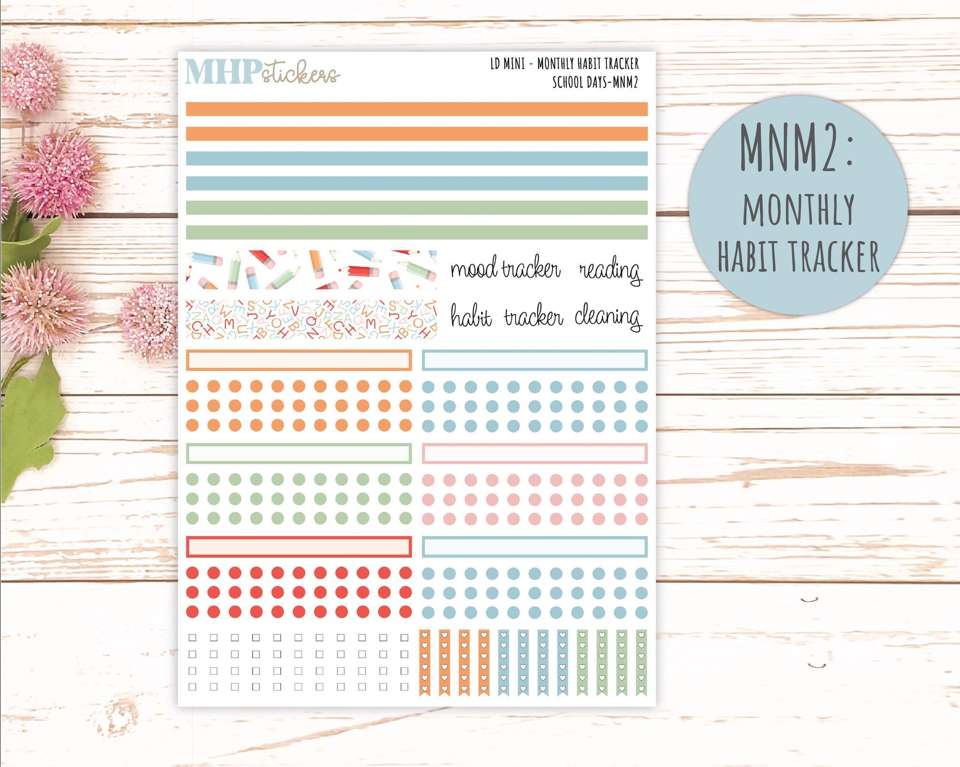 SEPTEMBER 2025 Stickers for Small Horizontal & Vertical Laurel Denise Planners. (Formerly Mini Planner) "School Days" || MN