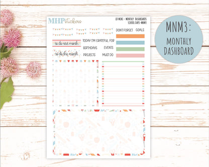 SEPTEMBER 2025 Stickers for Small Horizontal & Vertical Laurel Denise Planners. (Formerly Mini Planner) "School Days" || MN