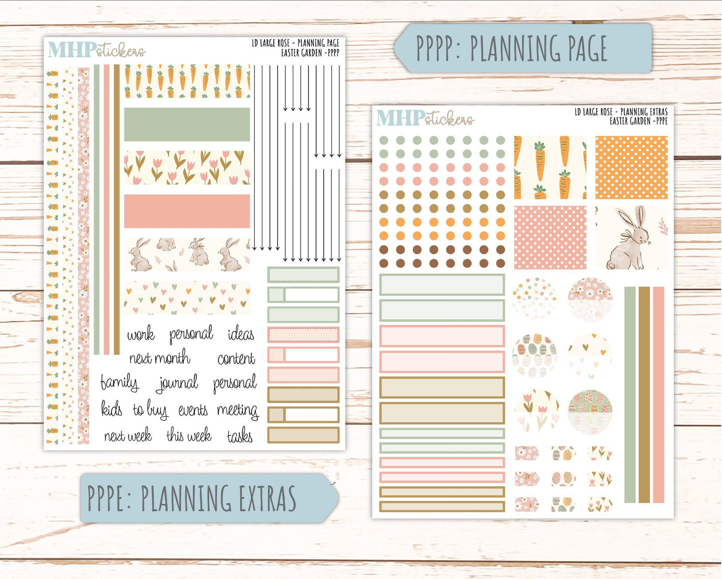 APRIL 2026 Stickers for the Large Rose Planner (Formerly Project Planner). Laurel Denise. "Easter Garden" || PP