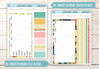 JULY Stickers for The Scout Laurel Denise Planner (formerly Portrait Planner). "Summer Bloom" || PSB