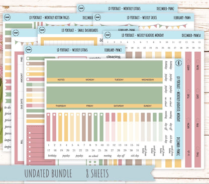 DECEMBER Stickers for The Scout Laurel Denise Planner (formerly Portrait Planner). Neutral Color || PN