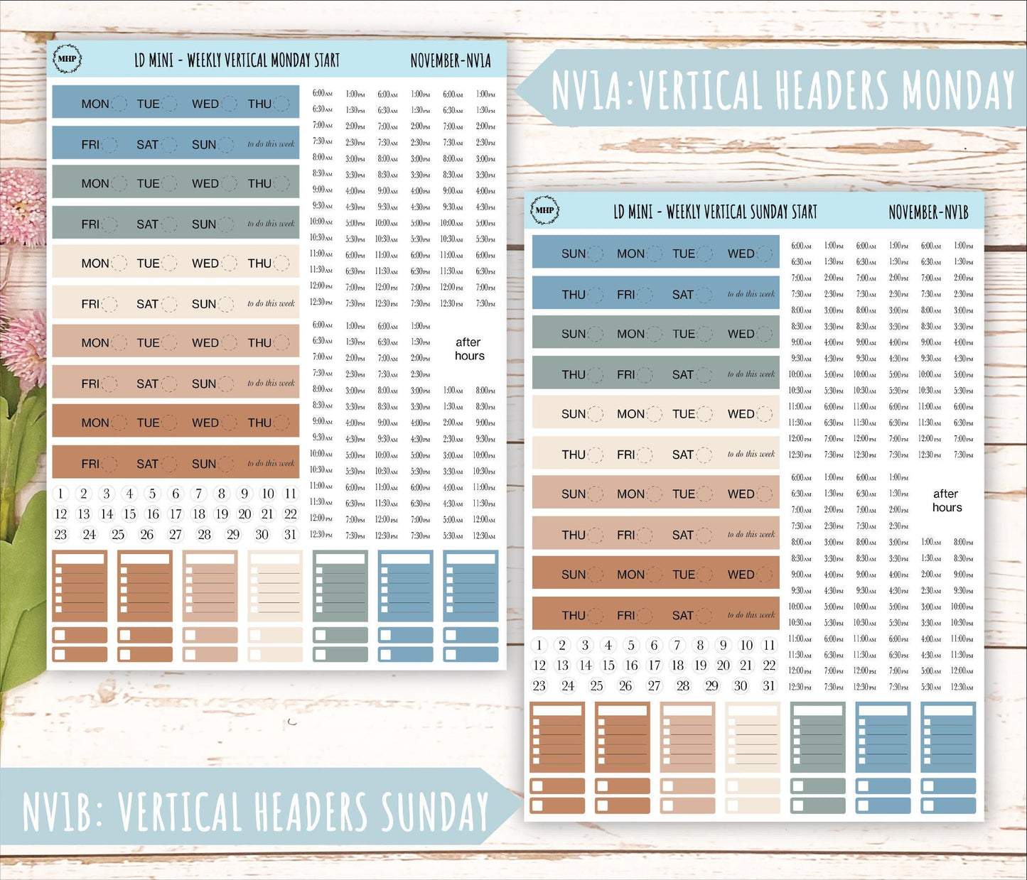 NOVEMBER Neutral Color Stickers for small Laurel Denise Planners || NNOV