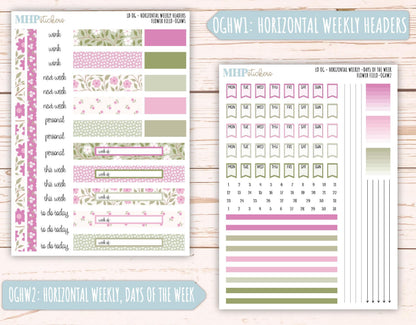 APRIL 2025 Stickers for Large size Horizontal & Vertical Laurel Denise Planner. (Formerly Original or Standar Size) "Flower Field" || OGFF