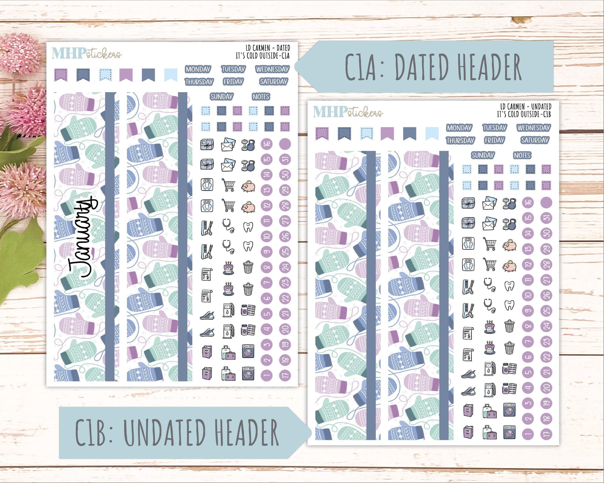 JANUARY 2026 Stickers for The Carmen Laurel Denise Planner (Simply Month Planner). "It's Cold Outside" || C