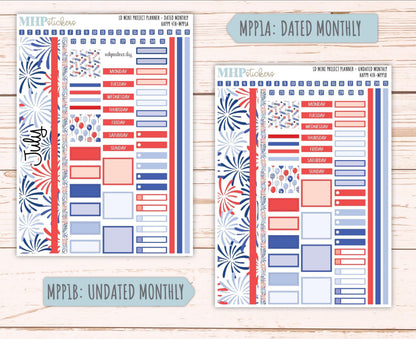 JULY 2025 Stickers for The Rose Small Laurel Denise Planner (Formerly Mini Project Planner) "Happy 4th" || MPPH4