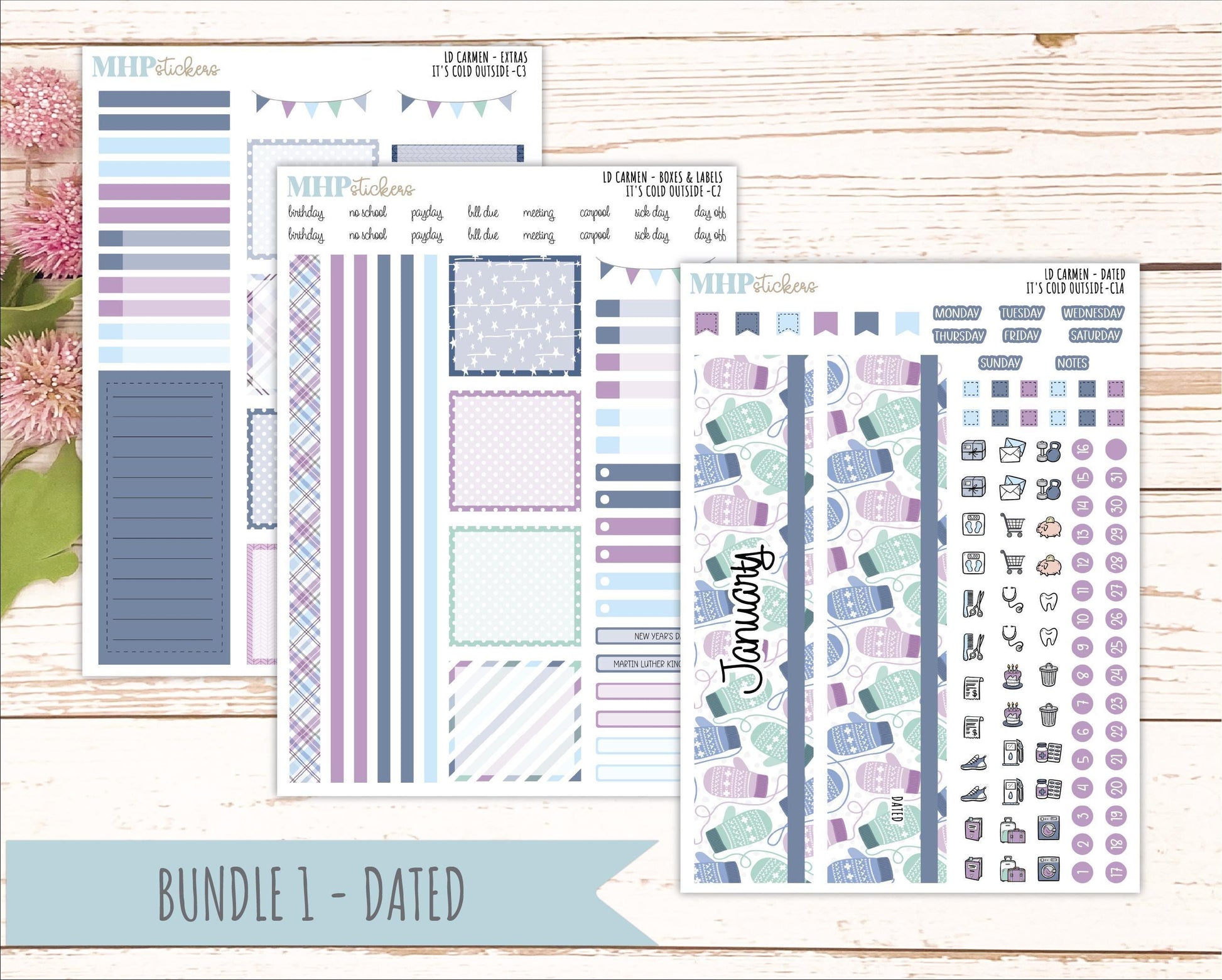 JANUARY 2026 Stickers for The Carmen Laurel Denise Planner (Simply Month Planner). "It's Cold Outside" || C