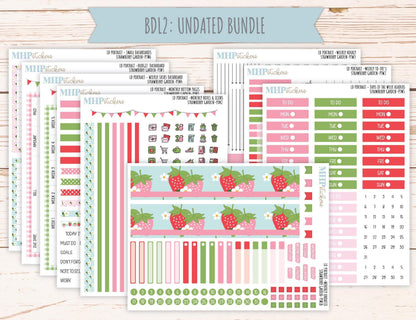 MAY 2025 Stickers for The Scout Laurel Denise Planner (formerly Portrait Planner). "Strawberry Garden" || PTSG