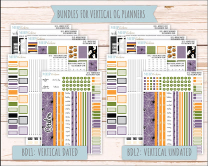OCTOBER 2025 Stickers for Large size Horizontal & Vertical Laurel Denise Planners. (Formerly Original Size) "Hello Halloween" || OG