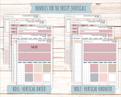 MAY Stickers for The Mae & Kristy Laurel Denise Planners (formerly Book Bound Planner). Neutral Color || BBN