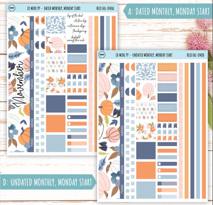 NOVEMBER Stickers for The Rose Small Laurel Denise Planner (Formerly Mini Project Planner) "Hello Fall" || LD408HF