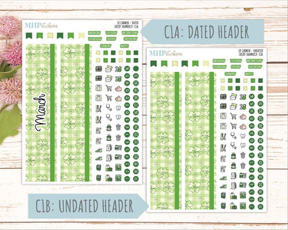 MARCH 2026 Stickers for The Carmen Laurel Denise Planner (Simply Month Planner). "Lucky Shamrock" || C