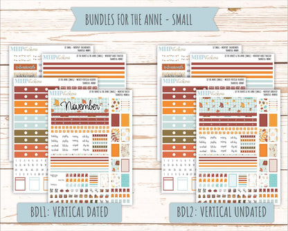 NOVEMBER 2025 Stickers for Small Horizontal & Vertical Laurel Denise Planners. (Formerly Mini Planner) "Thankful" || MN