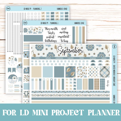 SEPTEMBER Stickers for The Rose Small Laurel Denise Planner (Formerly Mini Project Planner) "Farmhouse" || LD408FH