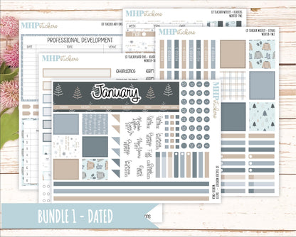 JANUARY Stickers for The Valerie Laurel Denise Planner (Formerly Teacher Planner) "Winter" || TW