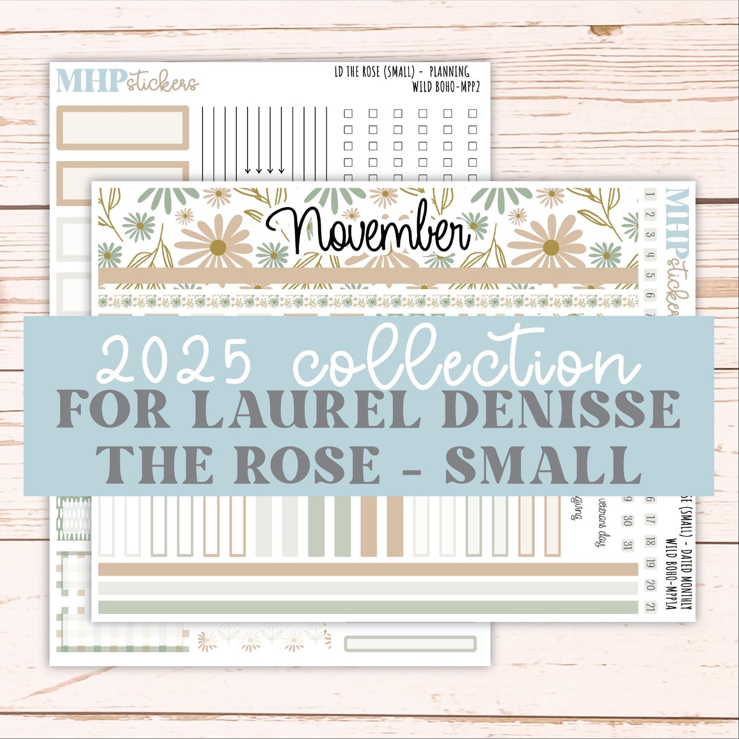 NOVEMBER 2025 Stickers for The Rose Small Laurel Denise Planner (Formerly Mini Project Planner) "Wild Boho" || MPP