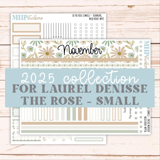NOVEMBER 2025 Stickers for The Rose Small Laurel Denise Planner (Formerly Mini Project Planner) "Wild Boho" || MPP