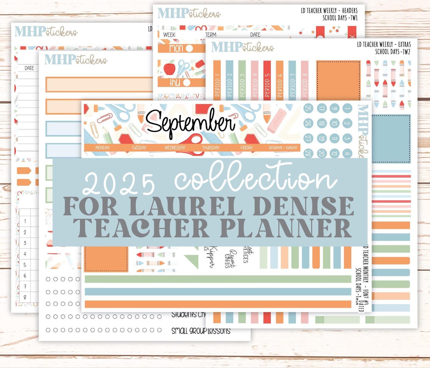 SEPTEMBER Stickers for The Valerie Laurel Denise Planner (Formerly Teacher Planner) "School Days" || TC
