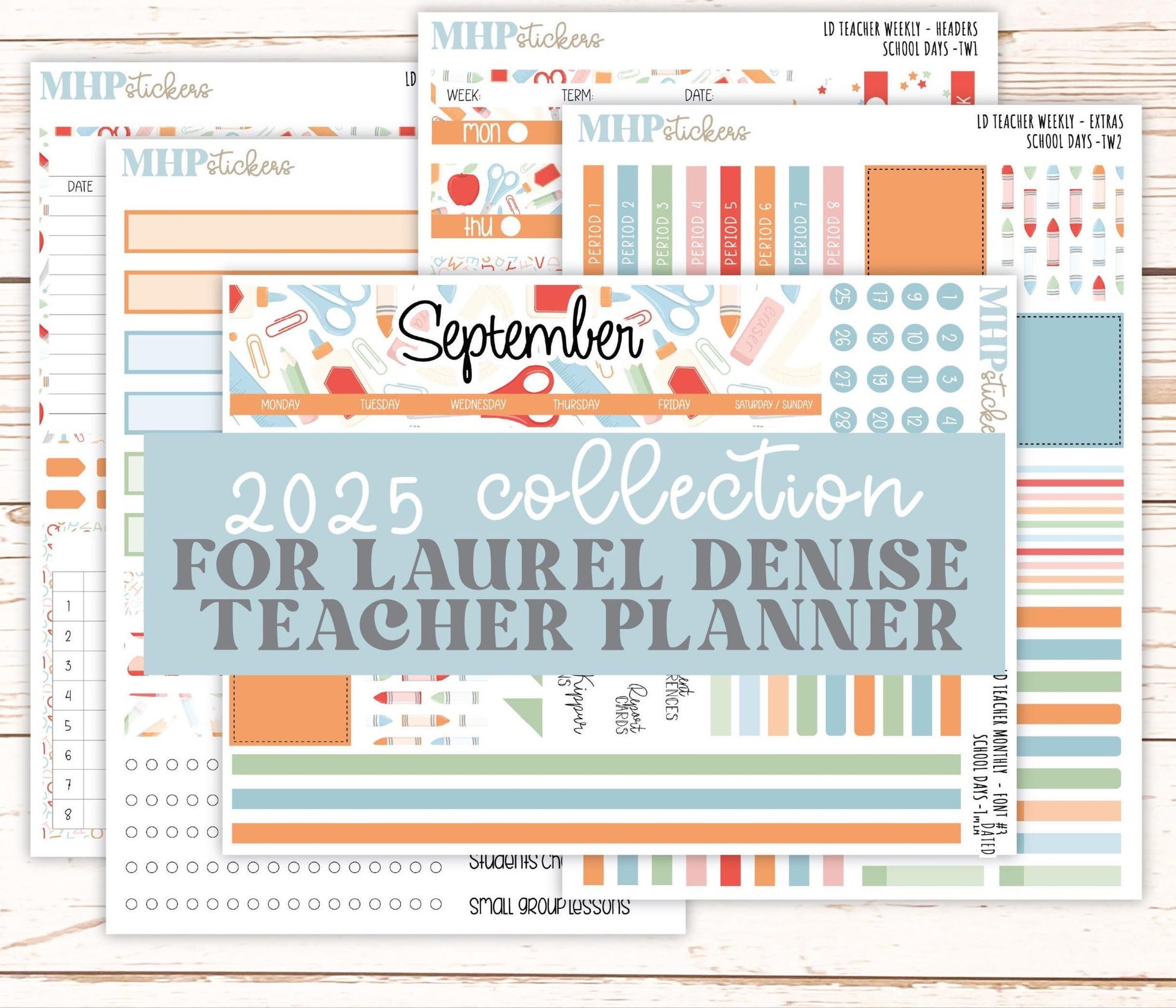 SEPTEMBER Stickers for The Valerie Laurel Denise Planner (Formerly Teacher Planner) "School Days" || TC
