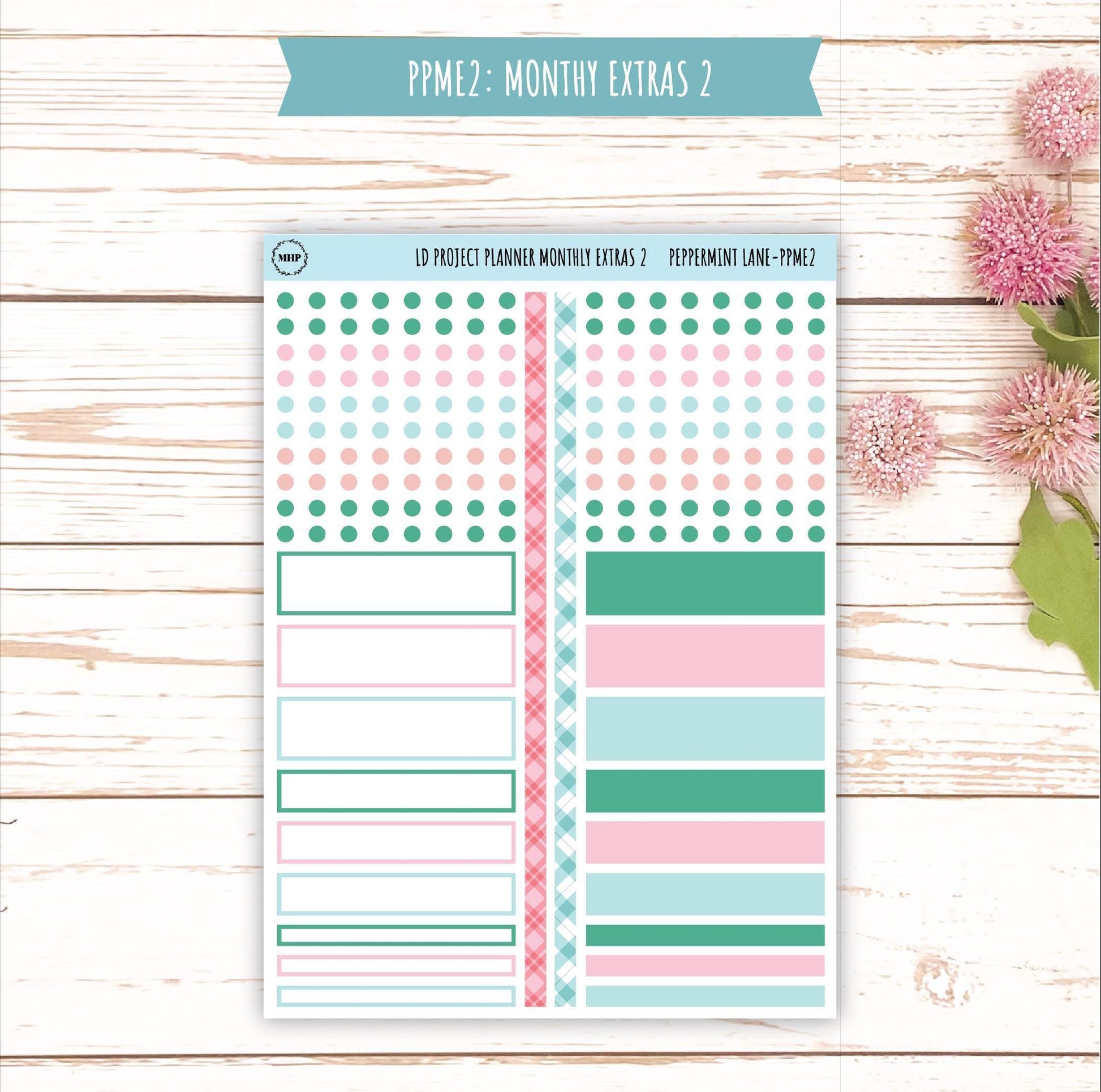 DECEMBER Stickers for The Rose Large Laurel Denise Planner (Formerly Project Planner) "Peppermint Lane" || PPPL