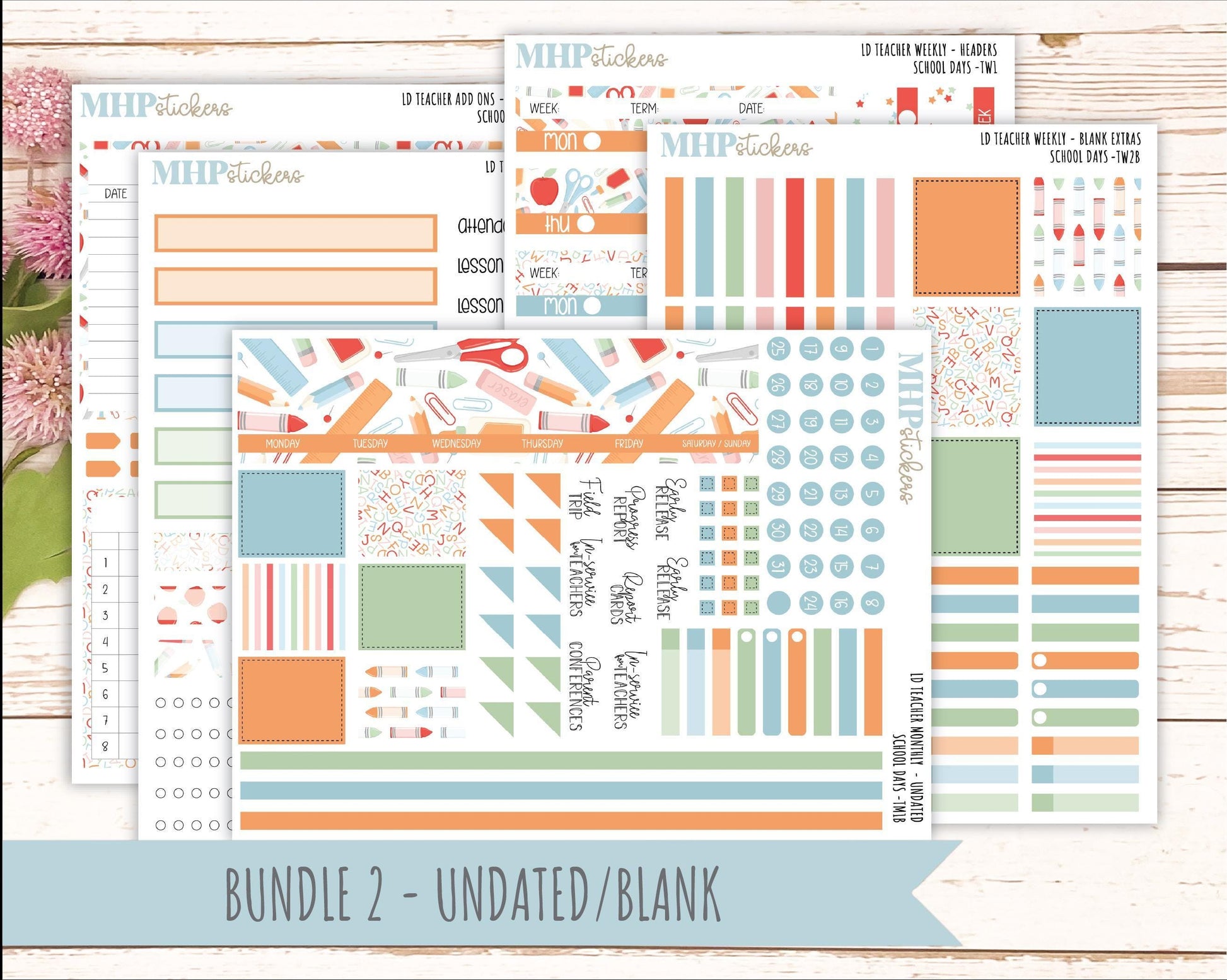 SEPTEMBER Stickers for The Valerie Laurel Denise Planner (Formerly Teacher Planner) "School Days" || TC