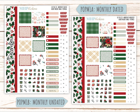 DECEMBER 2025 Stickers for The Jo Laurel Denise Planner (Formerly Pop-Up Planner) "Berry Merry Xmas" || POP