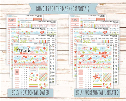 MARCH 2026 Stickers for the Mae & Kristy Laurel Denise Planners (Book Bound Planner) "Spring" || BB