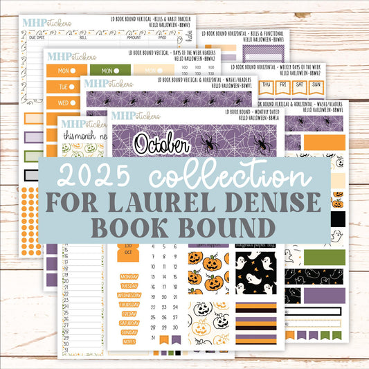 OCTOBER 2025 Stickers for The Mae & The Kristy Laurel Denise Planners ( Formerly Book Bound Planner) "Hello Halloween" || BB