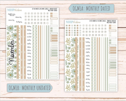 NOVEMBER 2025 Stickers for Large-size Horizontal & Vertical Laurel Denise Planners. (Formerly Original Size) "Wild Boho" || OG