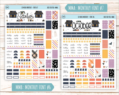 October Stickers for Small Horizontal & Vertical Laurel Denise Planners. (Formerly Mini Planner) "Boo to Your" || MBY