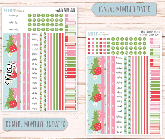 MAY 2025 Stickers for Large size Horizontal & Vertical Laurel Denise Planners. (Formerly Original Size) "Strawberry Garden" || OGSG