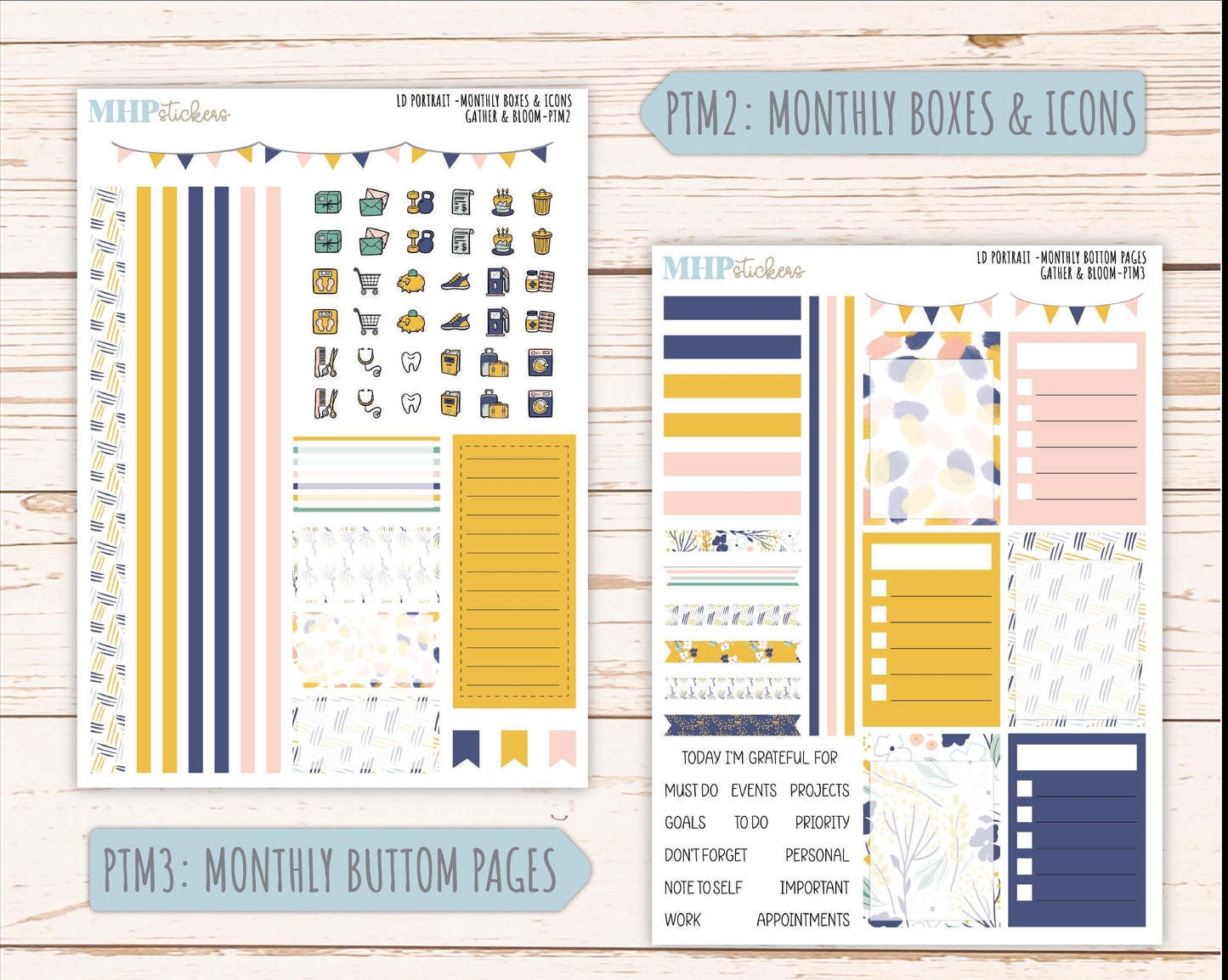 SEPTEMBER 2025 Stickers for The Scout Laurel Denise Planner (formerly Portrait Planner). "Gather and Bloom" || PT
